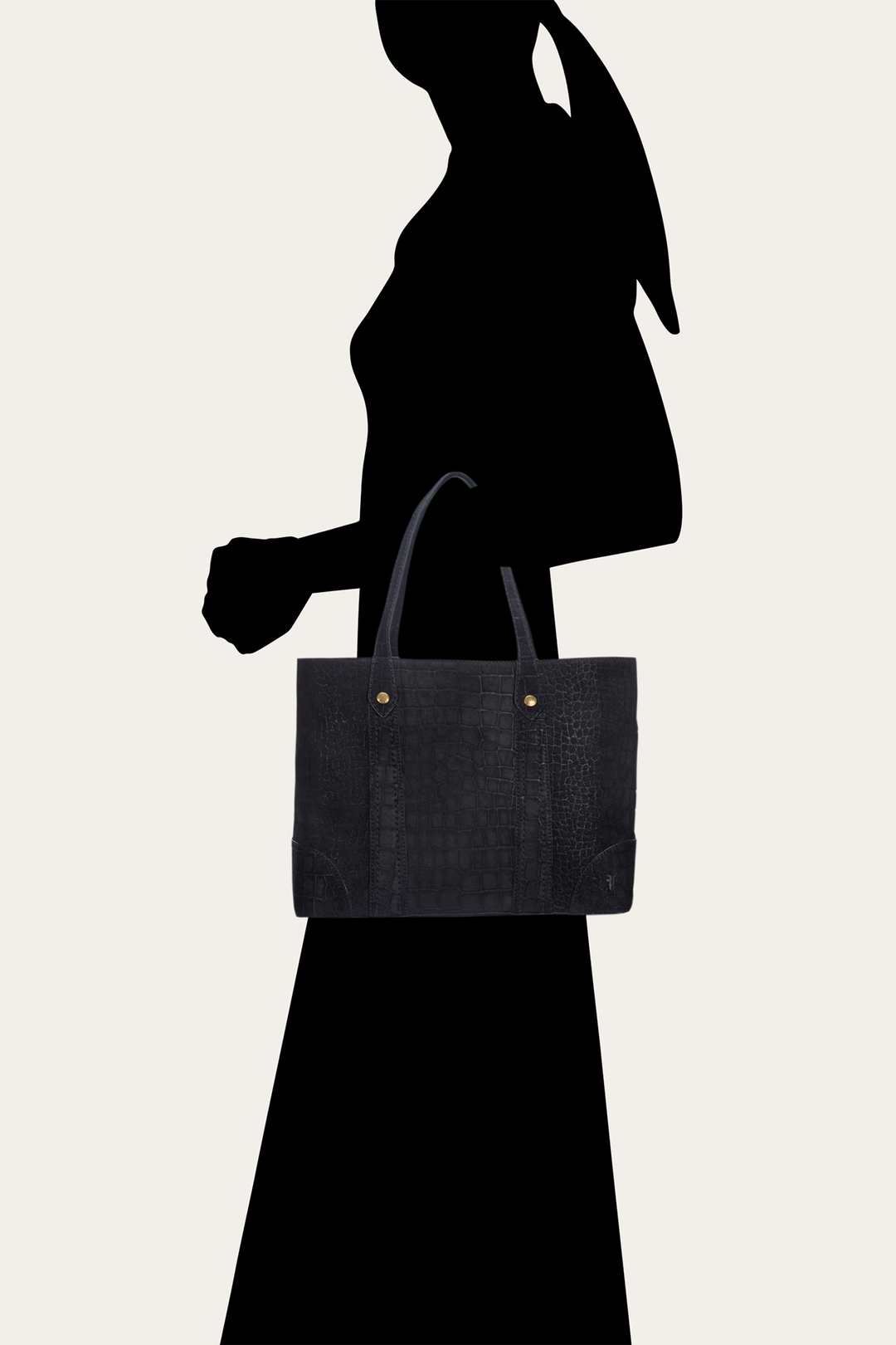 Melissa Sueded Croco Shopper in Black Frye Outlet