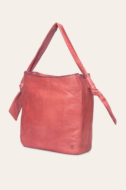 Nora Knotted Hobo in Burgundy Frye