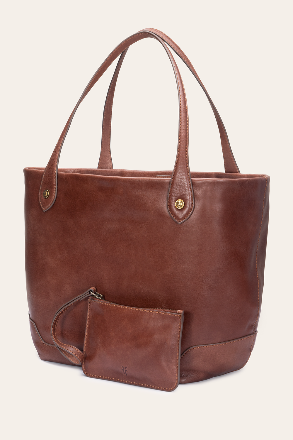 Kenzie Unlined Cognac Tote Frye us