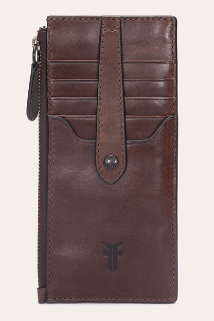 Melissa Dark Brown Snap Card Wallet Frye