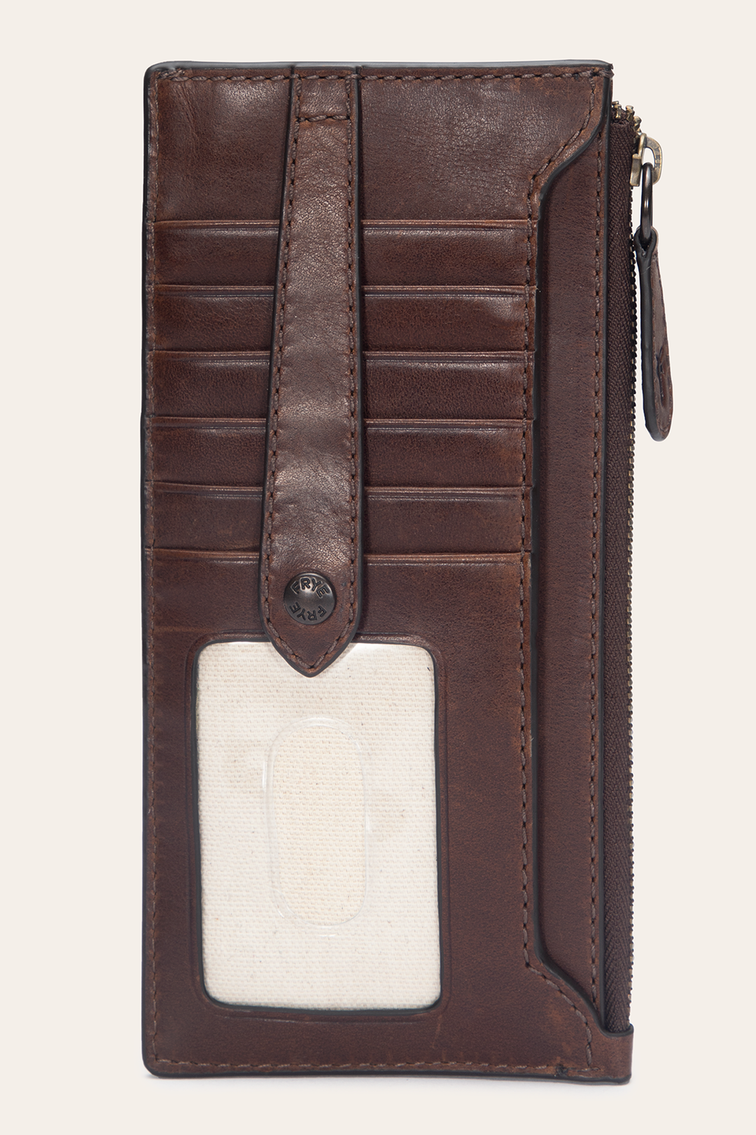 Melissa Dark Brown Snap Card Wallet Frye