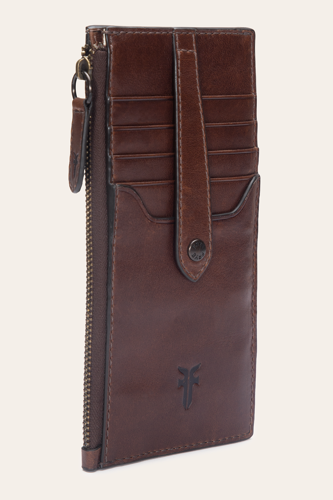 Melissa Dark Brown Snap Card Wallet Frye