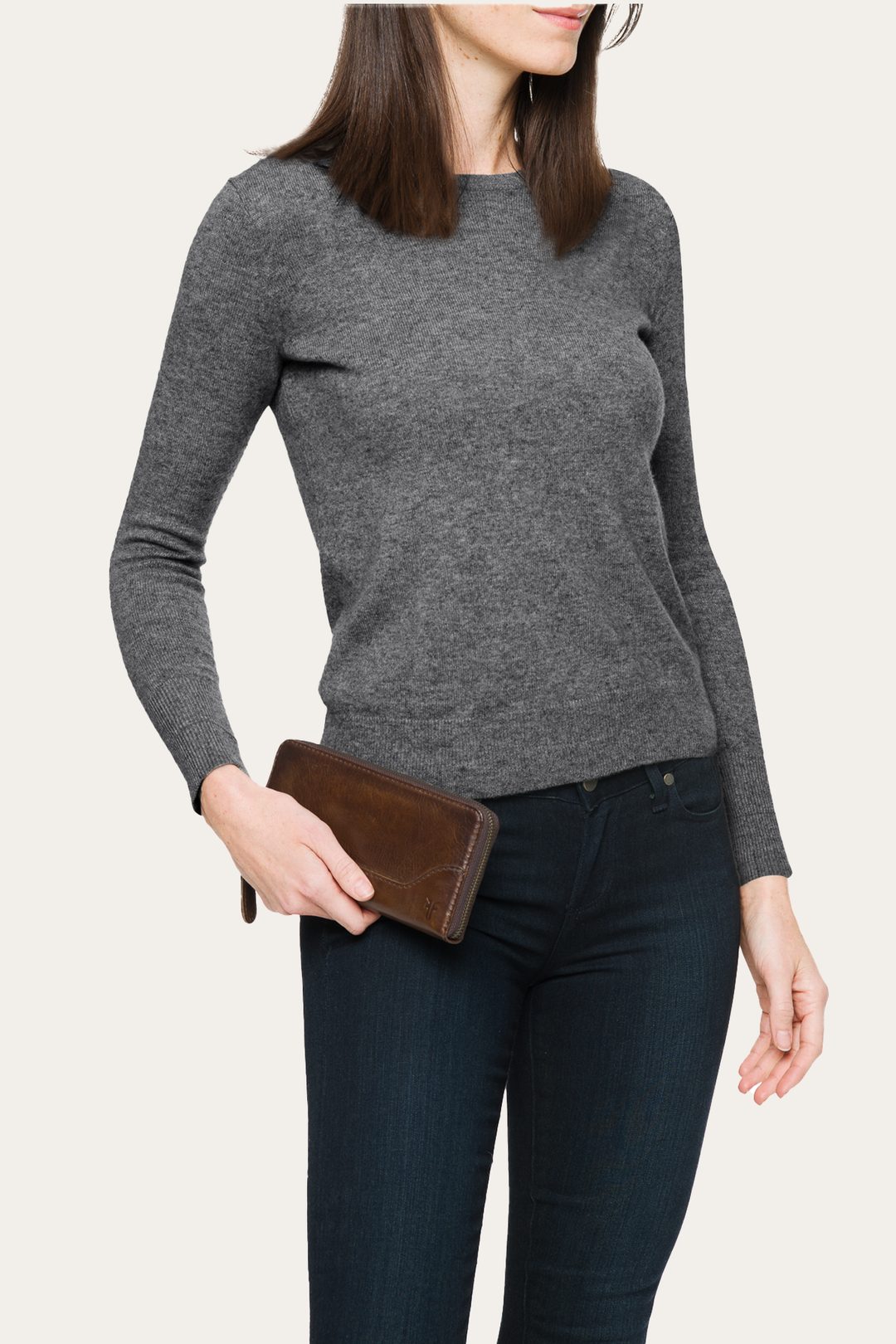 Melissa Dark Brown Zip Wallet Frye Outlet