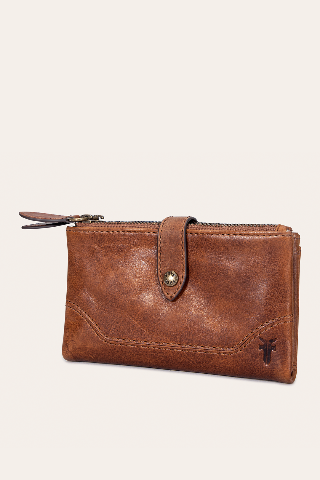 Melissa Cognac Double Zip Wallet Frye us