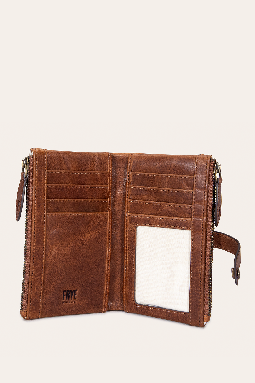 Melissa Cognac Double Zip Wallet Frye us