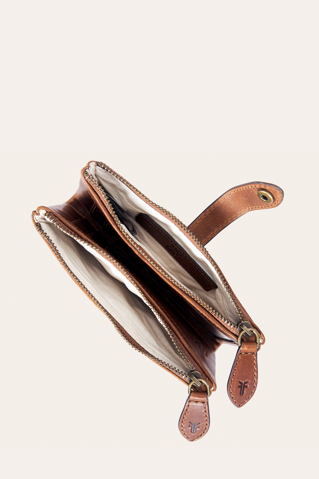 Melissa Cognac Double Zip Wallet Frye us