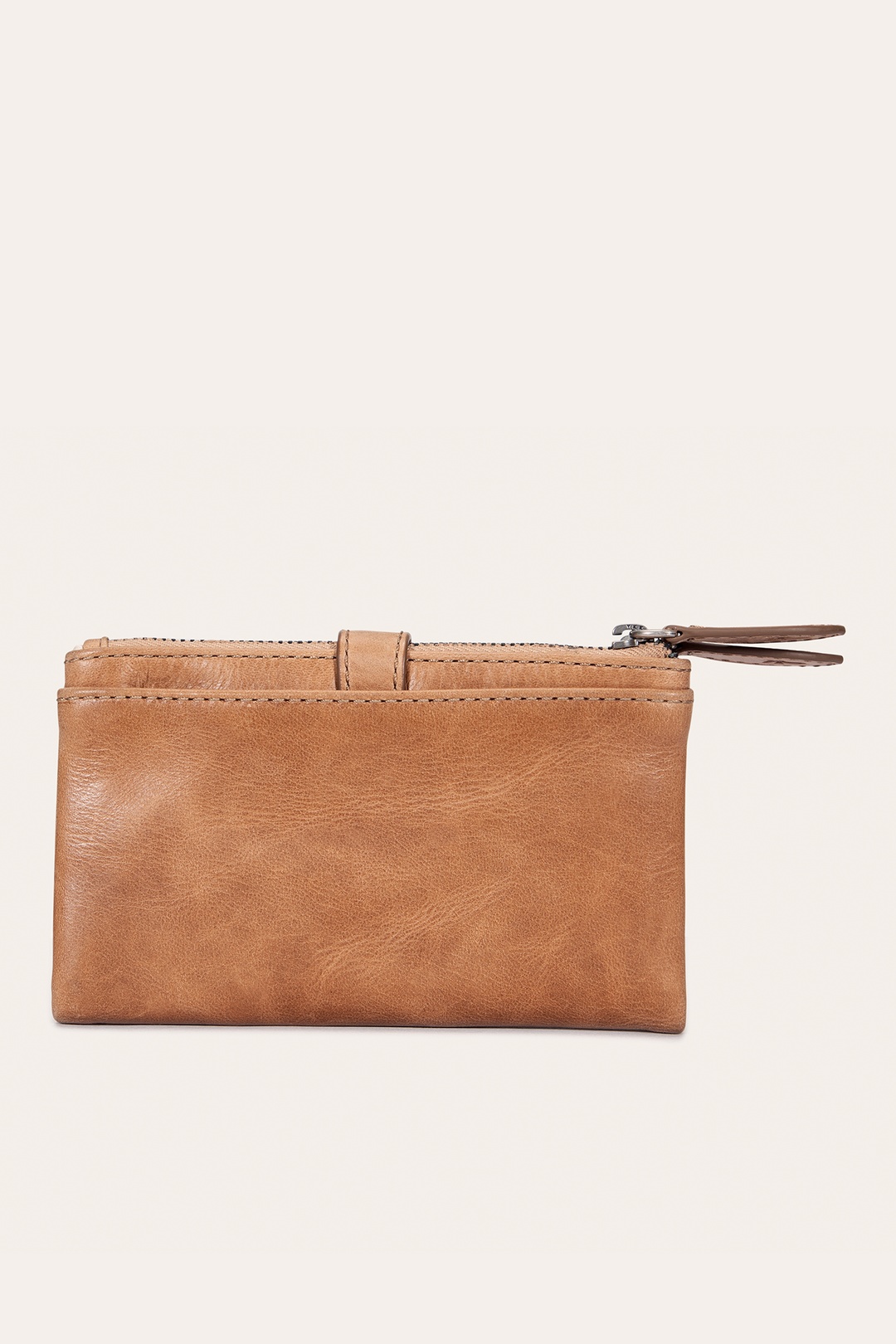 Melissa Beige Double Zip Wallet Frye USA