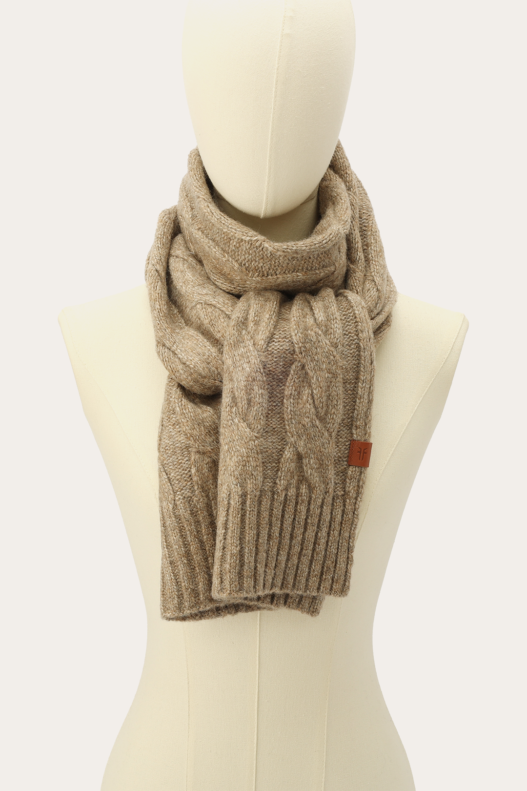 Burnt Olive Wide Cable Scarf Frye Discount