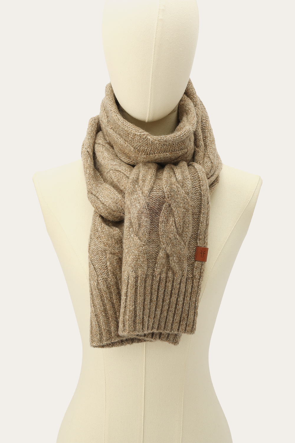 Burnt Olive Wide Cable Scarf Frye Discount