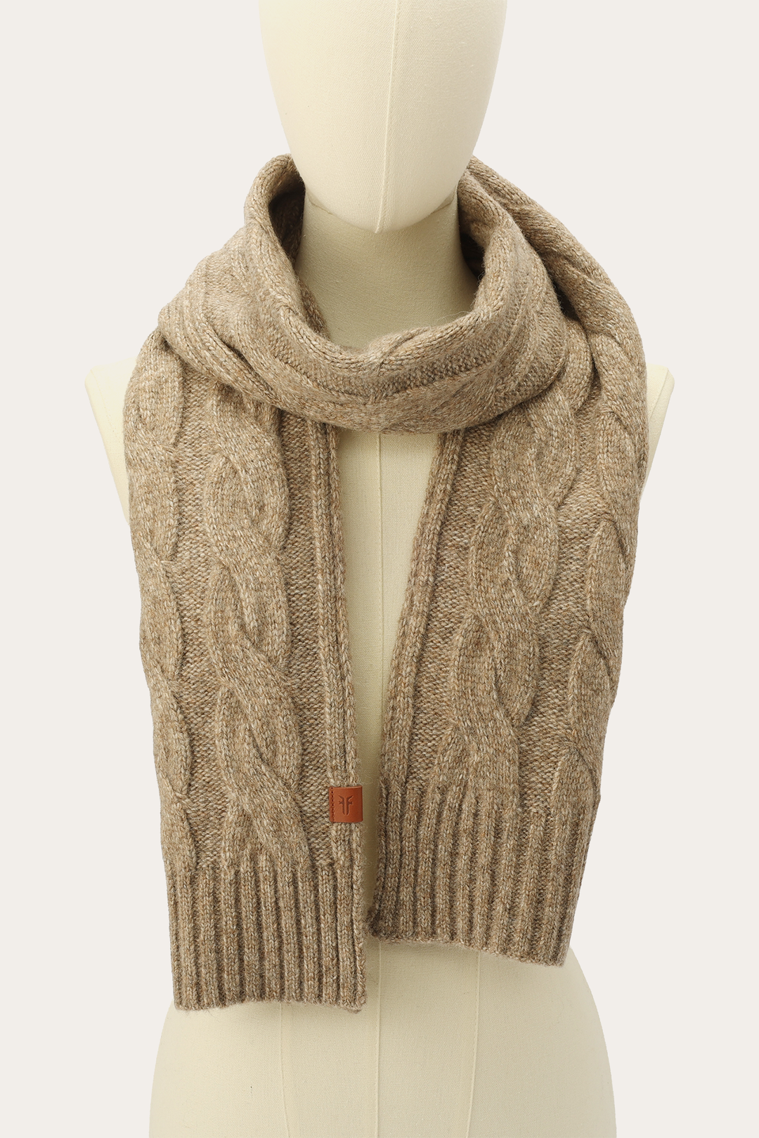 Burnt Olive Wide Cable Scarf Frye Discount