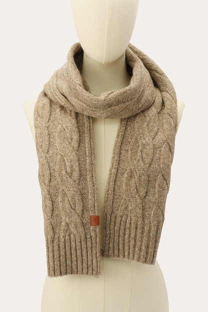 Burnt Olive Wide Cable Scarf Frye Discount