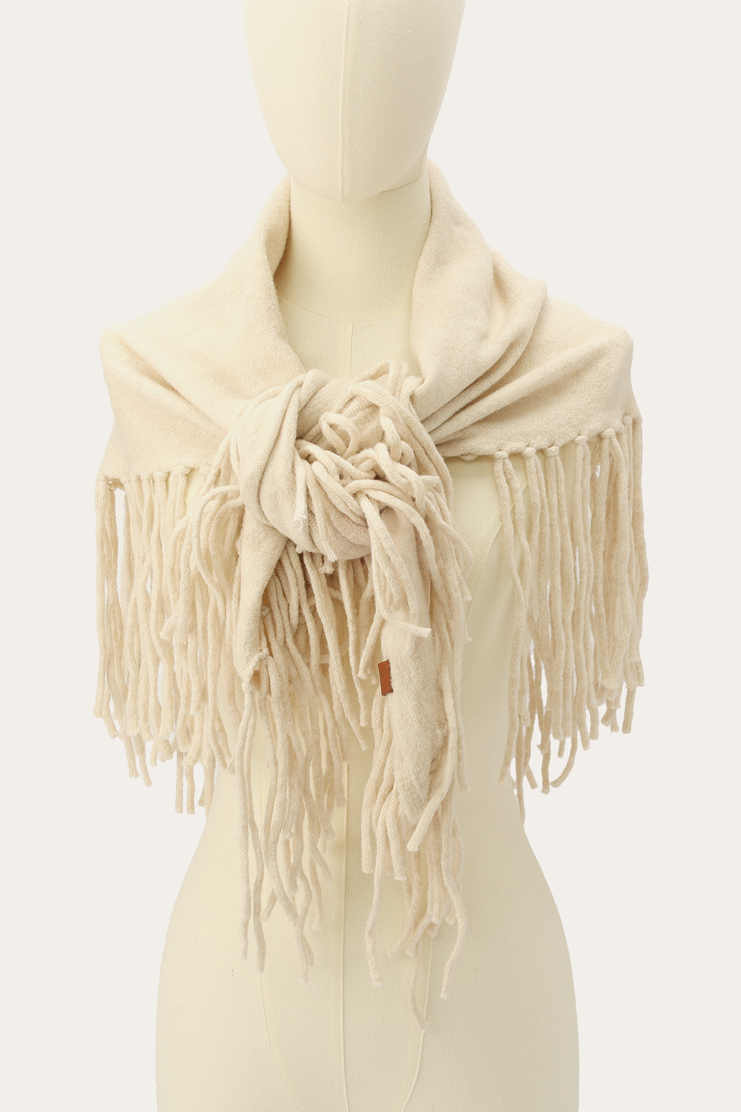Birch Long Fringe Triangle Scarf Frye USA