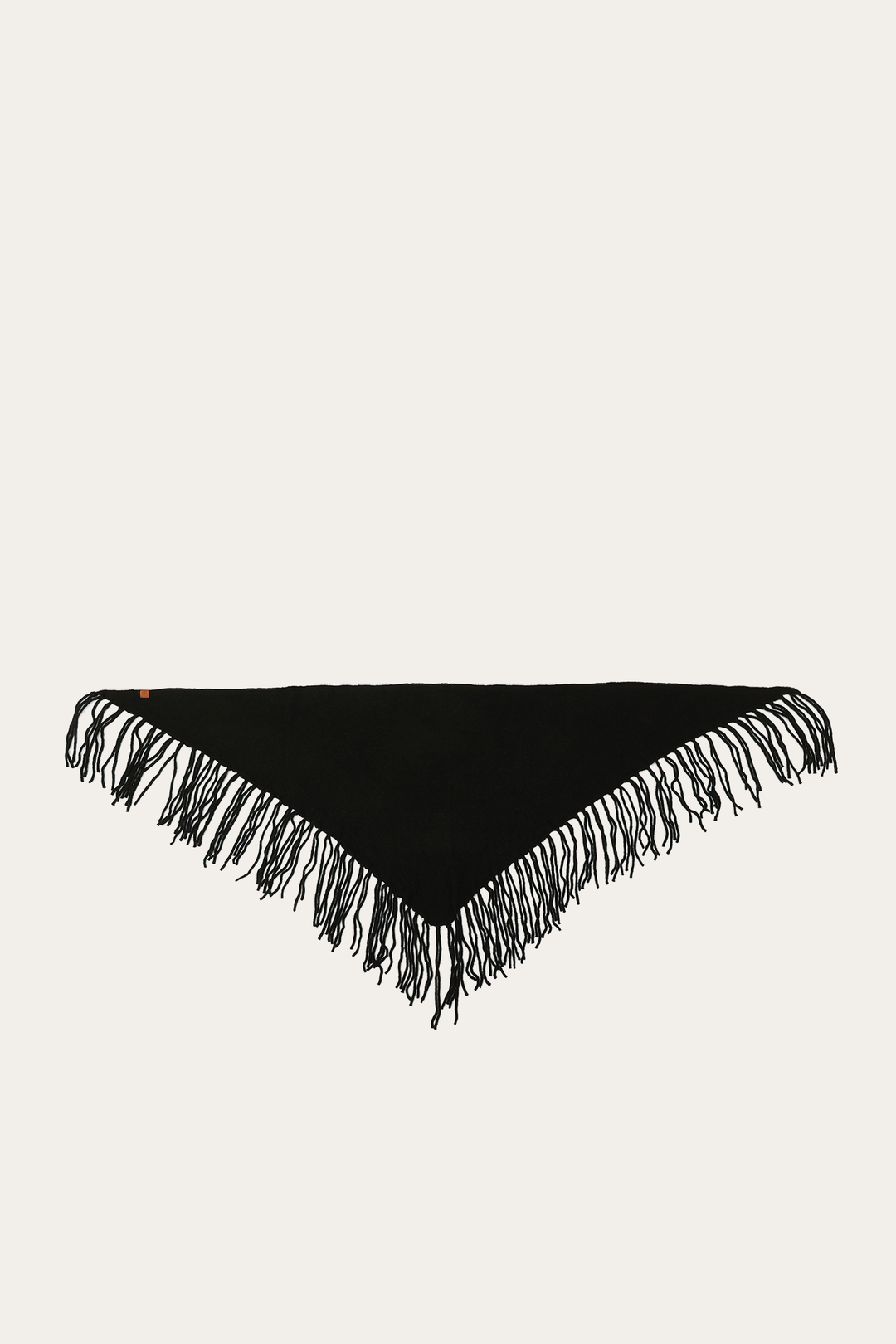 Black Long Fringe Triangle Scarf Frye