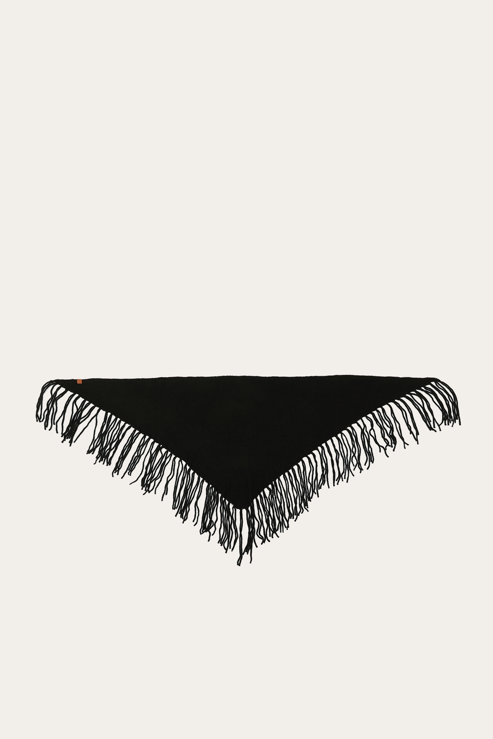 Black Long Fringe Triangle Scarf Frye