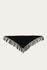Black Long Fringe Triangle Scarf Frye