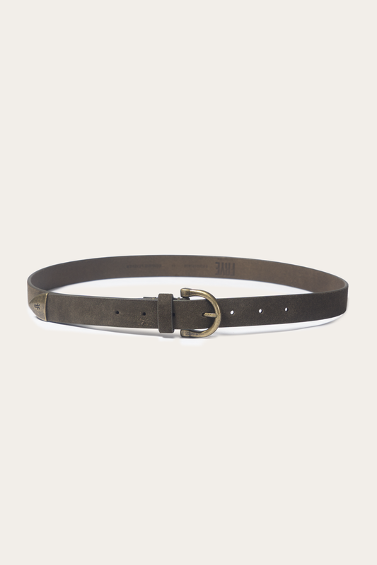 Light Olive 25mm Suede Horseshoe Buckle Belt Frye On sale