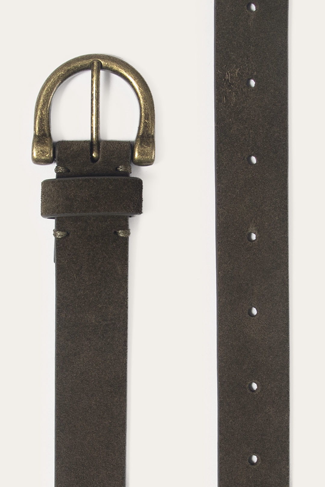 Light Olive 25mm Suede Horseshoe Buckle Belt Frye On sale