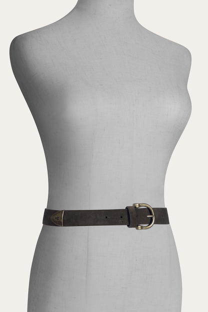 Light Olive 25mm Suede Horseshoe Buckle Belt Frye On sale