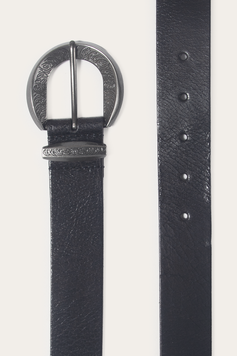 Black 35mm Engraved Buckle Belt Frye Outlet