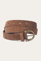 Light Whiskey 25mm Suede Horseshoe Buckle Belt Frye