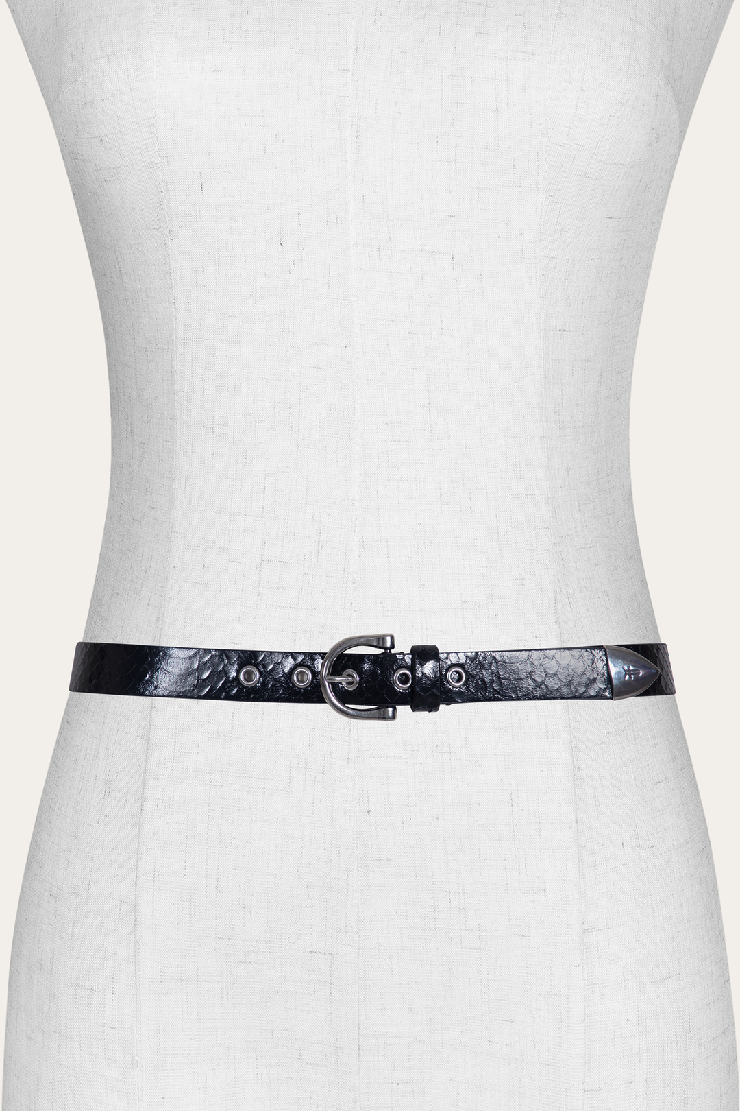 Women’s Black Snake 25mm Horseshoe Buckle Belt With Python Frye Discount