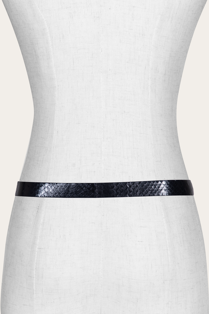 Women’s Black Snake 25mm Horseshoe Buckle Belt With Python Frye Discount