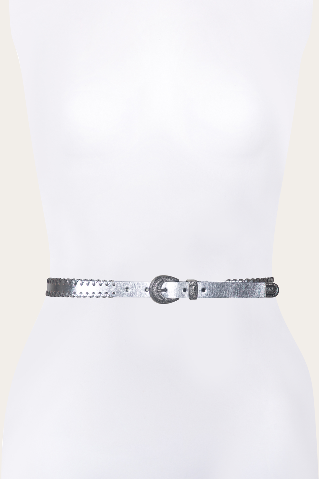 20mm Silver Leather Belt With 3-Piece Buckle Set Frye Sale