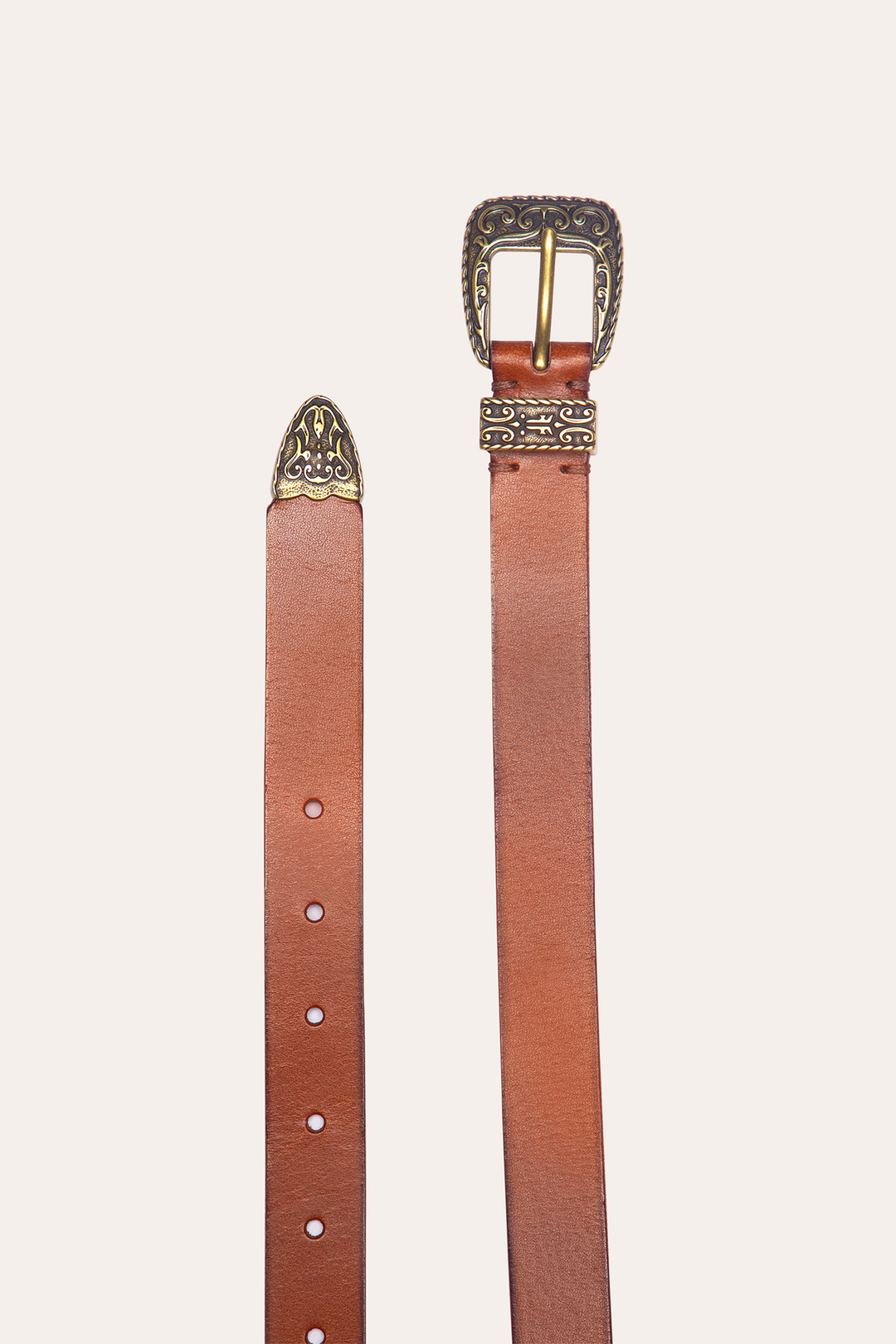 25mm Tan Logo Western Belt Frye Outlet