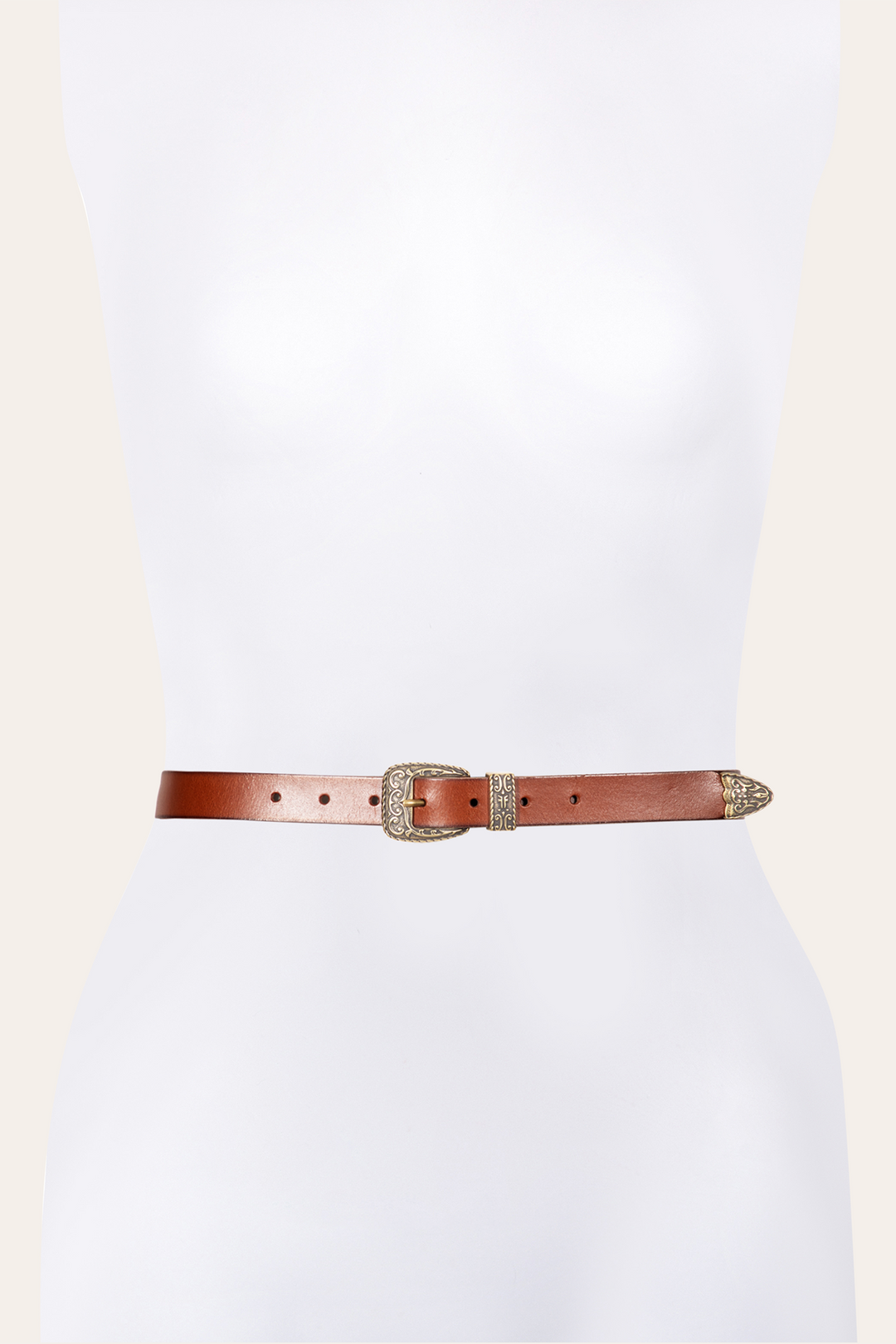 25mm Tan Logo Western Belt Frye Outlet