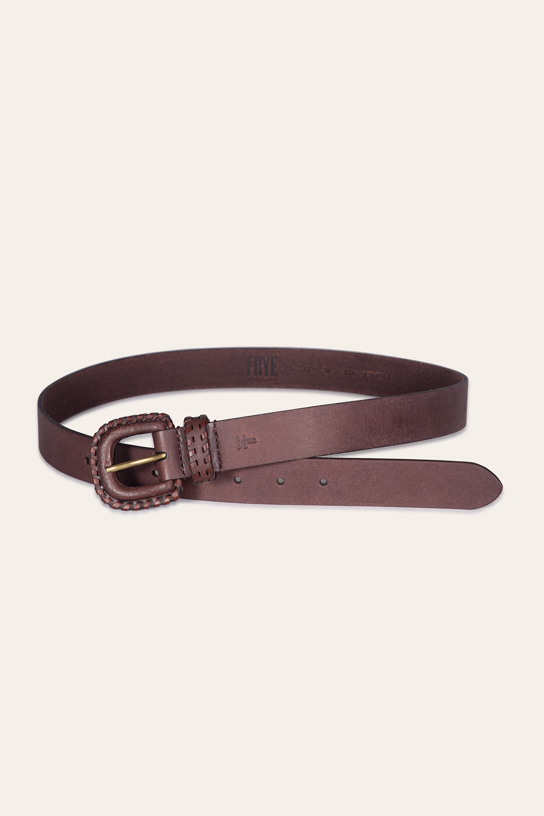 30mm Brown Leather Belt With Covered Buckle Frye us