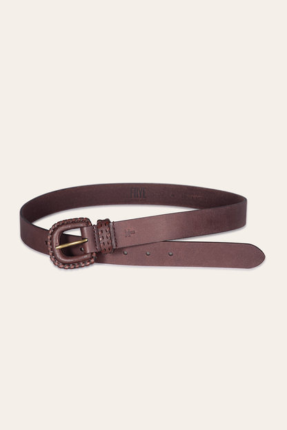 30mm Brown Leather Belt With Covered Buckle Frye us