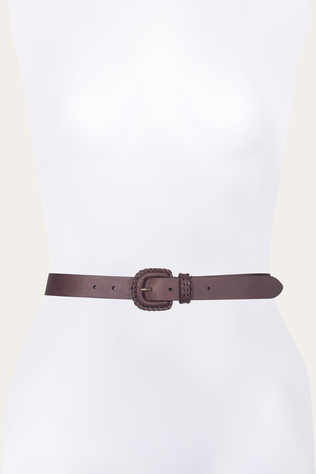 30mm Brown Leather Belt With Covered Buckle Frye us