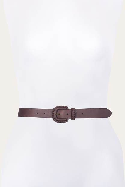 30mm Brown Leather Belt With Covered Buckle Frye us