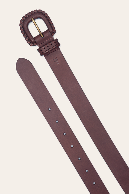30mm Brown Leather Belt With Covered Buckle Frye us