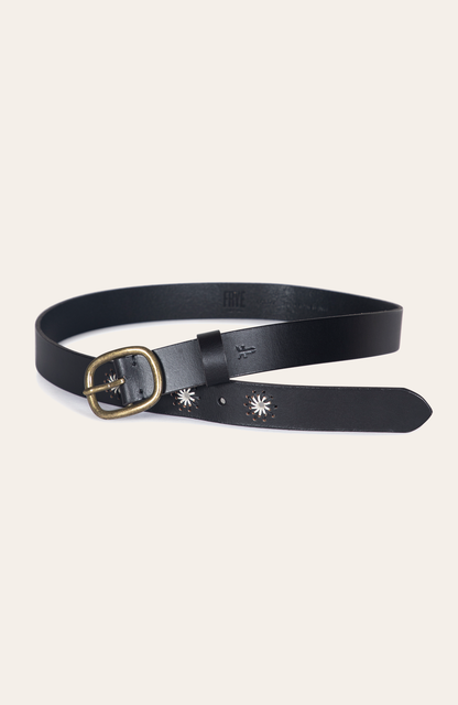30mm Black Belt With Embroidered Holes Frye Sale