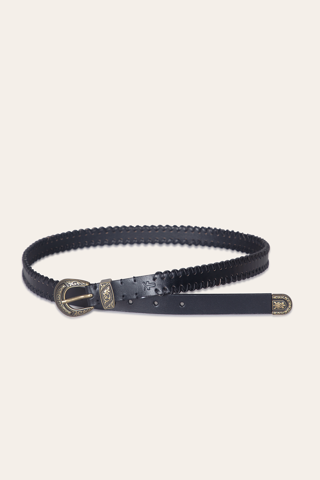 20mm Black Leather Belt With 3-Piece Buckle Set Frye