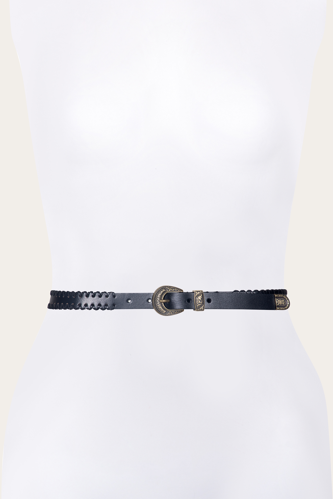 20mm Black Leather Belt With 3-Piece Buckle Set Frye