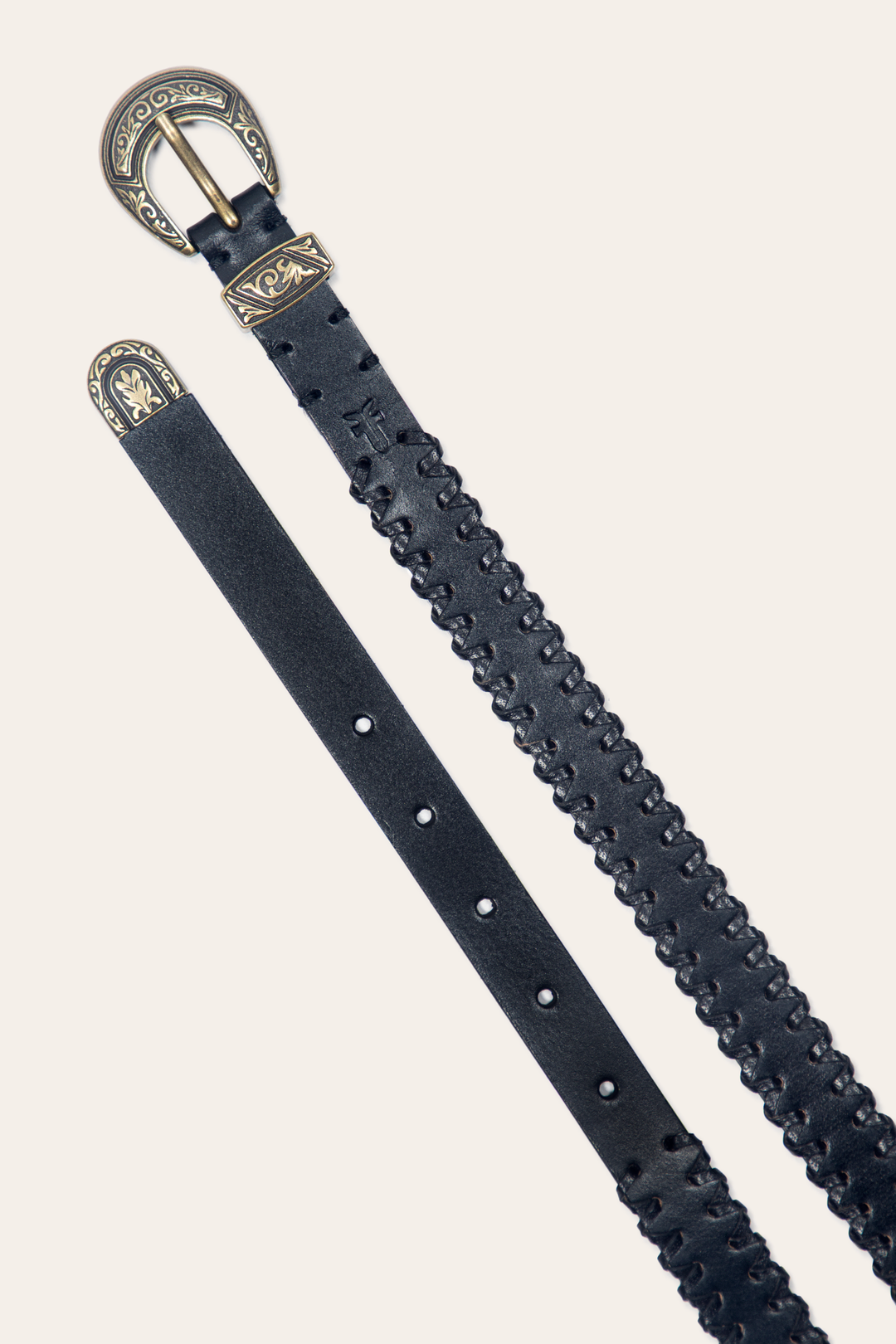 20mm Black Leather Belt With 3-Piece Buckle Set Frye