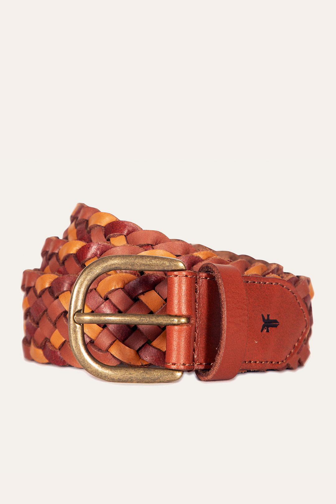 35mm Tonal Woven Leather Belt in Tan Frye Online