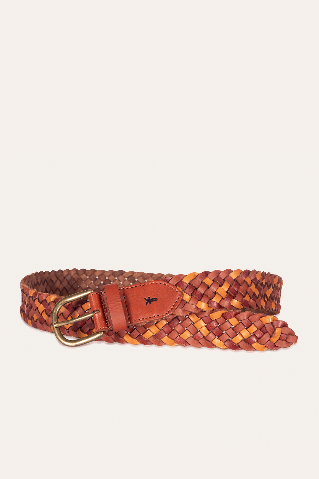 35mm Tonal Woven Leather Belt in Tan Frye Online