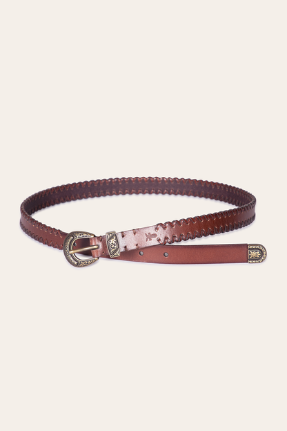 20mm Tan Leather Belt With 3-Piece Buckle Set Frye Discount