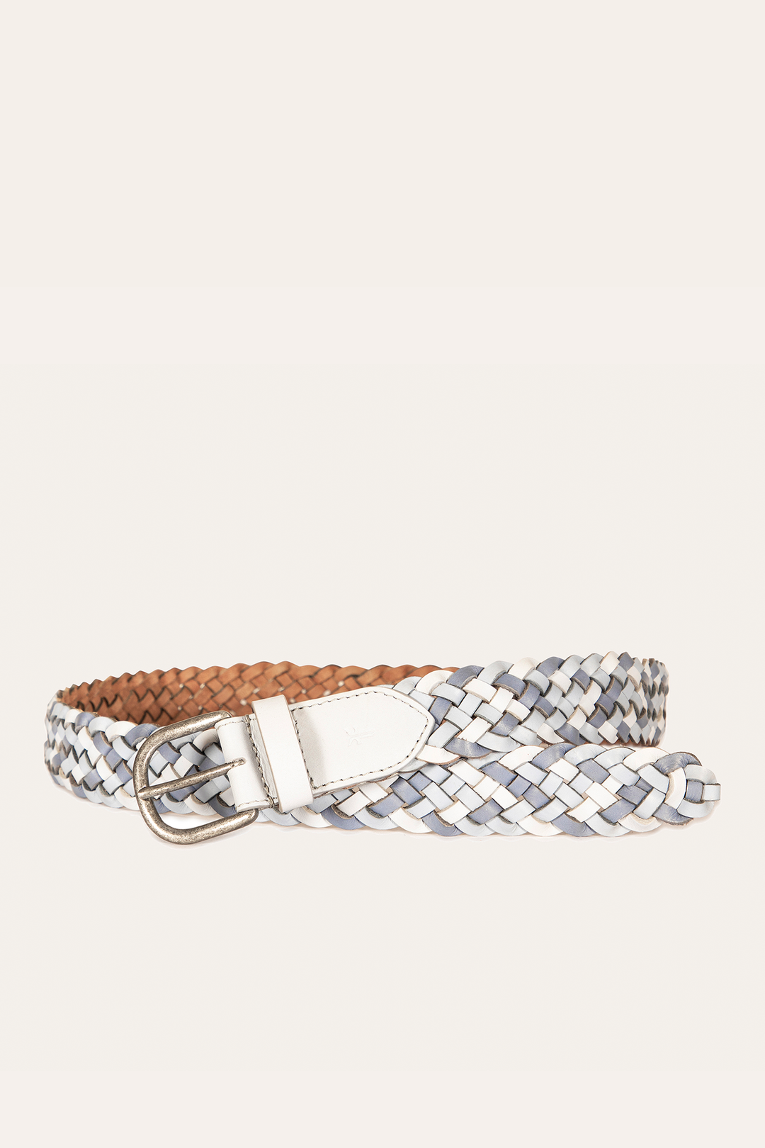 35mm Washed Denim Woven Leather Belt Frye Sale