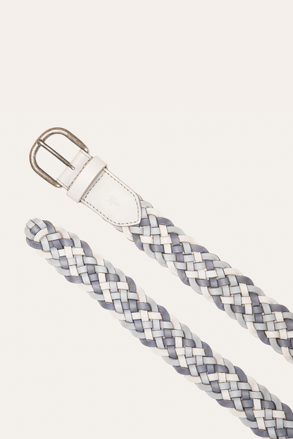 35mm Washed Denim Woven Leather Belt Frye Sale