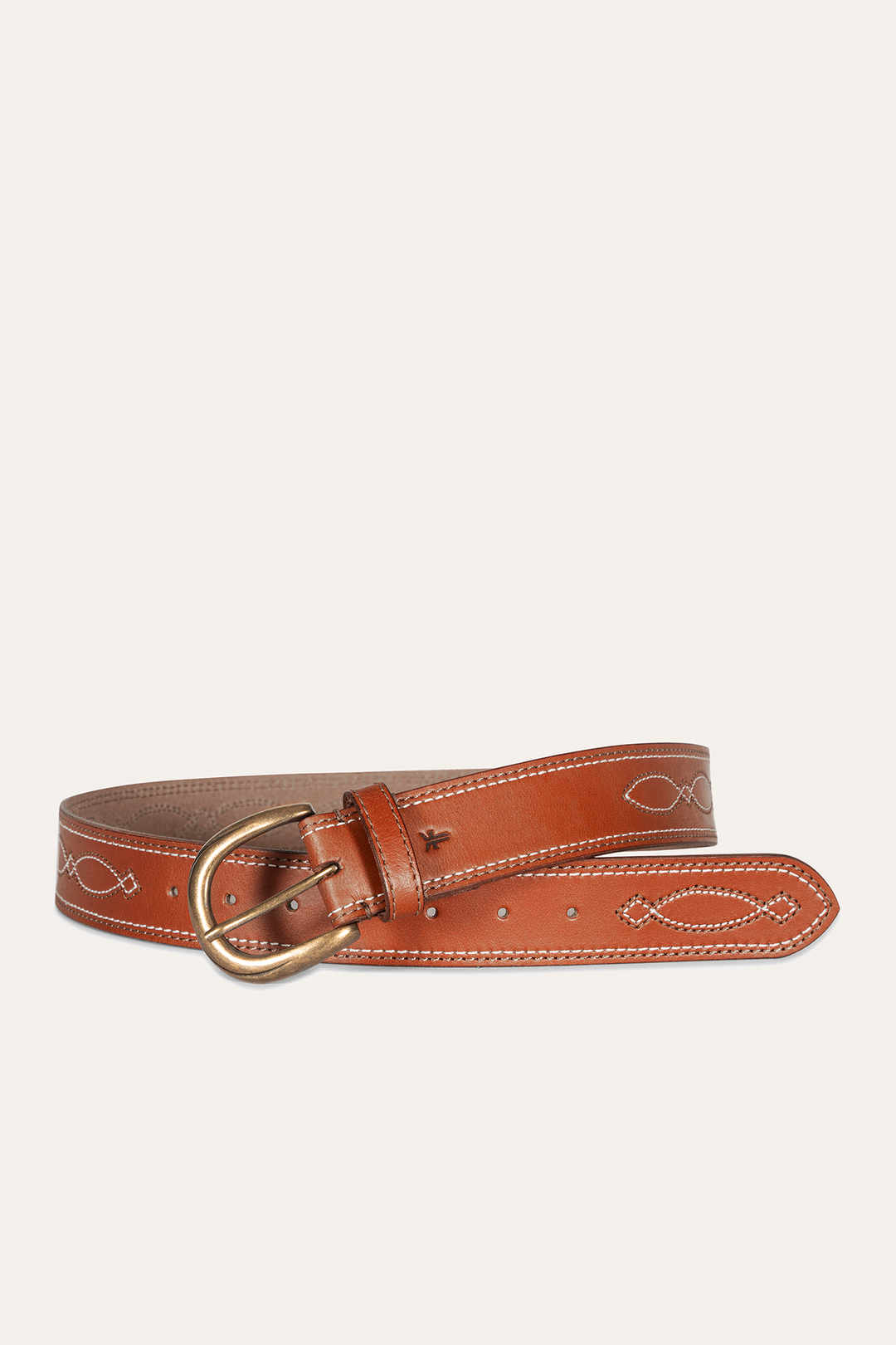40mm Tan Belt With 2-Tone Stitch Frye On sale
