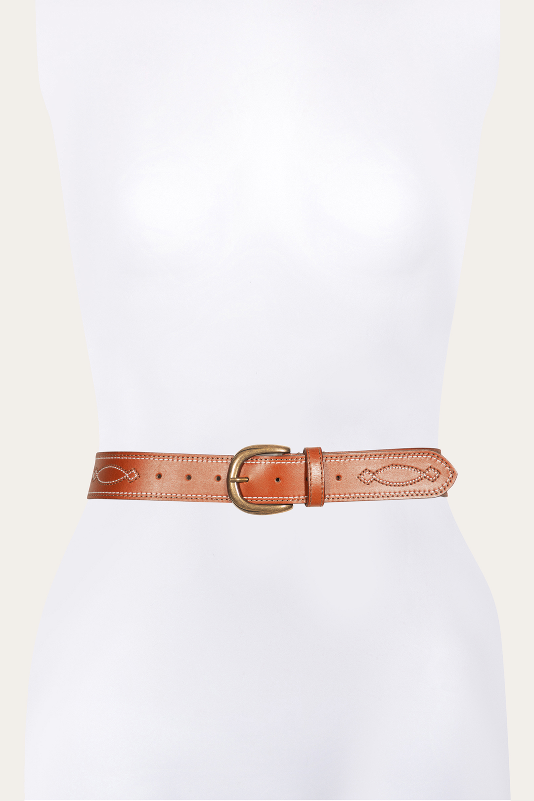 40mm Tan Belt With 2-Tone Stitch Frye On sale
