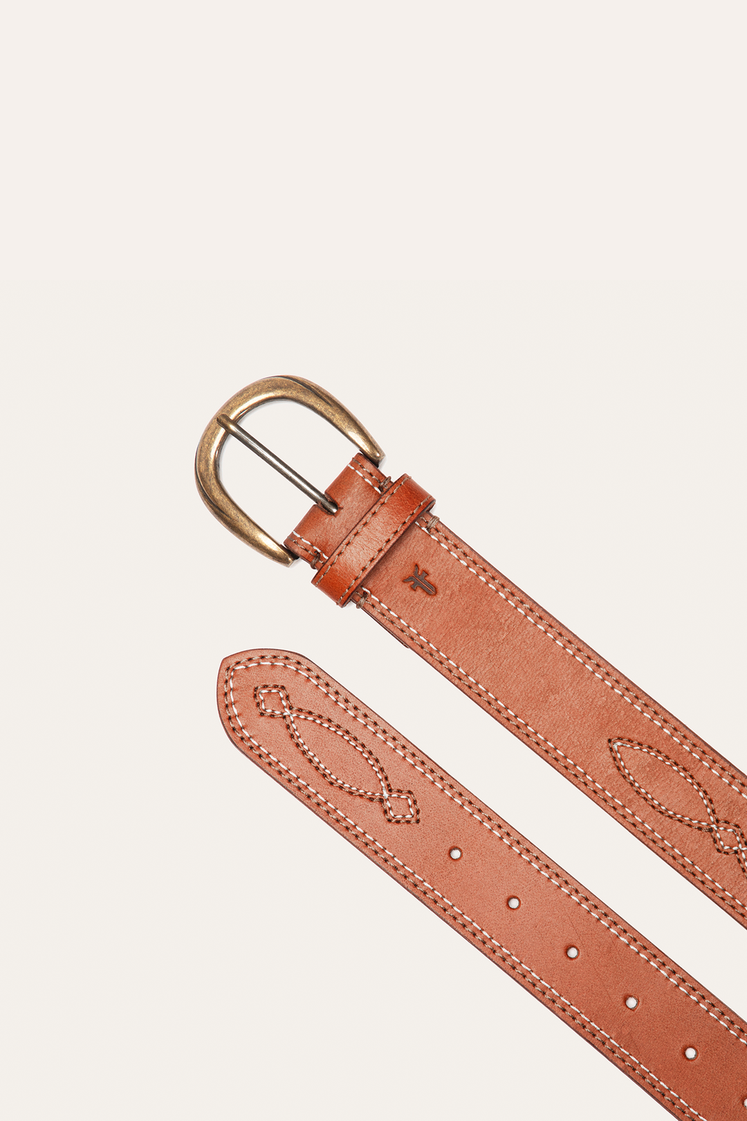 40mm Tan Belt With 2-Tone Stitch Frye On sale