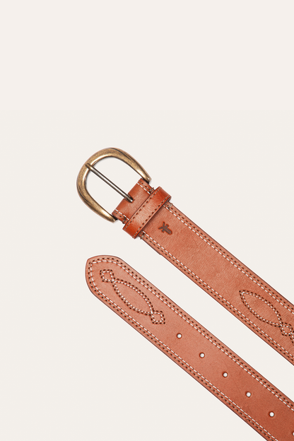 40mm Tan Belt With 2-Tone Stitch Frye On sale