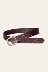 38mm Brown Southwestern Embossed Belt Frye For Sale