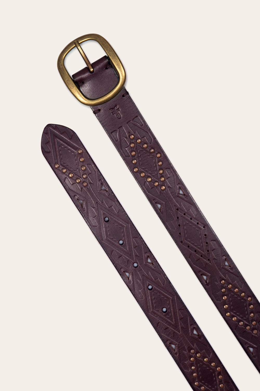 38mm Brown Southwestern Embossed Belt Frye For Sale