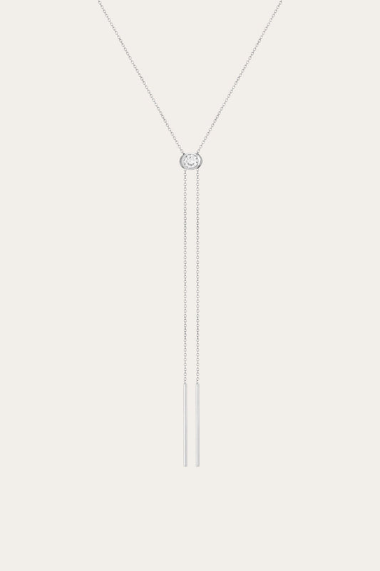 Women’s Lab Grown White Sapphire Bolo Necklace | Aurate x The Frye Company Frye